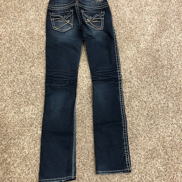 Jean argenté femme 25 bleu Mckenzie coupe slim taille basse denim